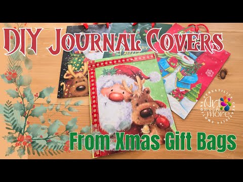 DIY Journal Covers from Christmas Gift Bags🎄 | Step-by-Step Tutorial