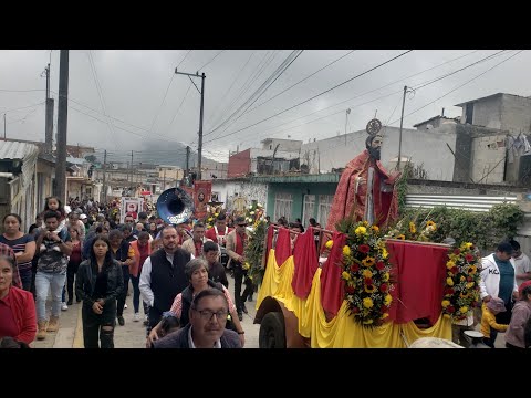 San Andrés Apóstol es llevado en Procesión el dia grande de su Fiesta Patronal en Acatlán Veracruz