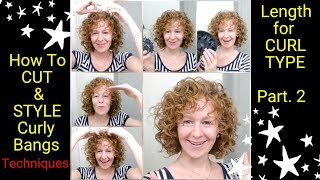 How to CUT & STYLE curly bangs/AWESOME SHRINKAGE!!