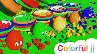 Learning colors colorful eggs on a farm | color egg videos for toddlers | Colorful jj