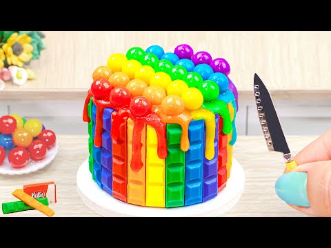 Miniature Cake Decorating ideas with Chocolate | Beautiful Mini Rainbow Chocolate Heart Cake Recipe