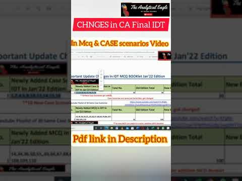 CA Final IDT Mcq Booklet Changes | CA Final IDT|TheAnalyticaleagle #sHorts #Mcq #Caexams #IdtCafinal