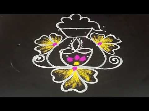 Sankranti Bhogi kundala muggulu,🌺🌺,Easy Pongal pot kolam&rangoli,Bhogi muggulu.