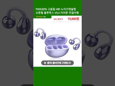 THOUSTA 고음질 HiFi 노이즈캔슬링 오픈형 블루투스 V5.4 이어폰 귀걸이형