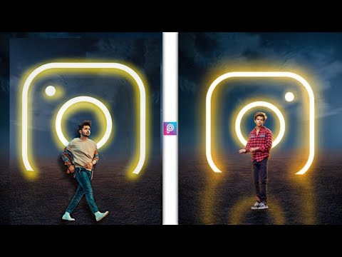 Instagram Glowing Logo Photo Editing in Picsart || Glowing Instagram Logo Effect editing in Telugu