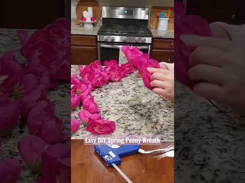 Easy DIY Spring Peony Wreath only for $8 #shorts #diy #spring  #shortsvideo