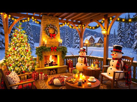 Beautiful Instrumental Christmas Music Fireplace🎄Christmas Background Music 🎅 Christmas Ambience