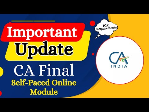 Important Update on ICAI SPOM | CA Final Self Paced Modules - Tips & Tricks | Complete Quickly