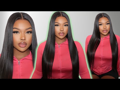 SLEEK BUST DOWN MIDDLE PART WIG INSTALL - FT WESFACE HAIR