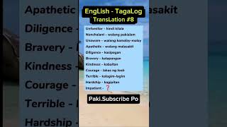 EngLish TagaLog TransLation #8 #translation #english #englishlearning #tagalogreading #tagalog