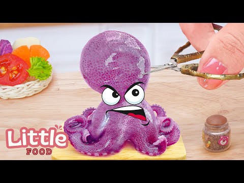 🌊 Seafood Recipes ❤️ Teriyaki Sauce Octopus | Cooking Octopus Made Easy 😍 Little Food Cooking