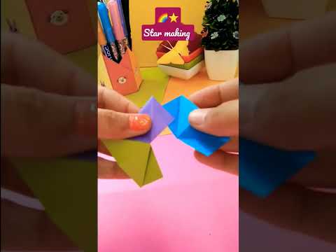 how to make star #3dart #star #paperstar #colorpapercraft #origamicraft #easycraft #ytshorts #shorts