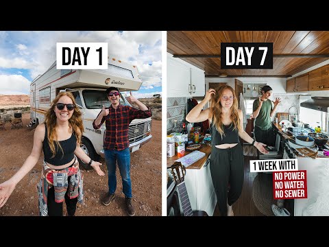 Can We Survive 1 FULL WEEK Off-Grid In Our RV... In The Desert?? - No Water, Power or Sewer 😱