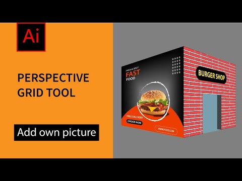 Perspective grid tool how to place own image in perspective tool #illustrator tutorial