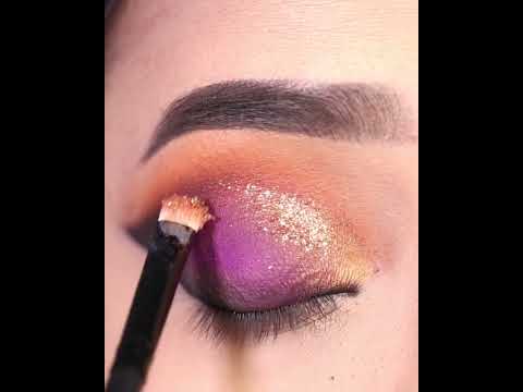 #shorts BRIDAL  Purple Glitter Eyeshadow Look || Very Easy step by step Eye Makeup|| Shilpa