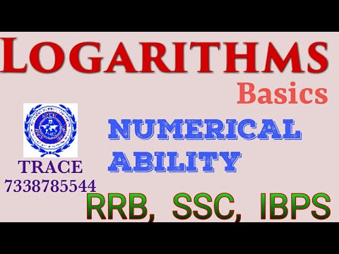 QUANTITATIVE APTITUDE / RRB, SSC,  IBPS / LOGARITHMS- Part 01(basic)