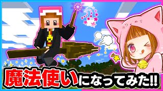 マイクラで魔法使いになってサバイバルしてみた結果！？✨💨【マイクラ/まいくら】