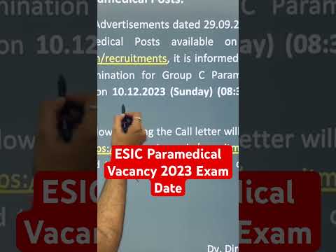 ESIC Exam Date 2023 #pharmajob #esic #government #job