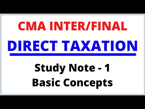 Basic Concepts | Direct Taxation | CMA Inter | CMA Final | CMA Junction |