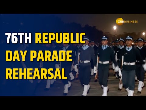 Defence Personnel Rehearse for 76th Republic Day Parade at Kartavya Path