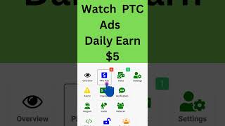 New Earning Site Daily $5 earning watch ads #makemoneyonline #earningapp