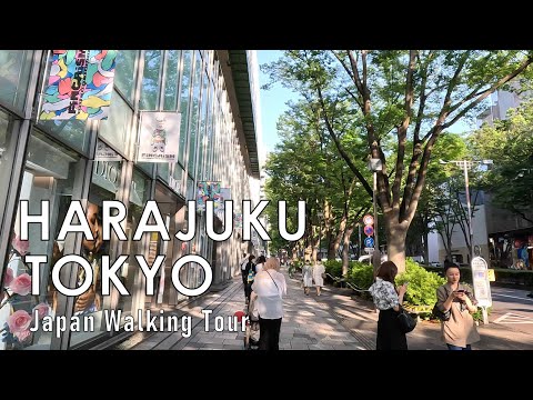 Japan walking tour in Tokyo Harajuku May 2024 4K 60fps