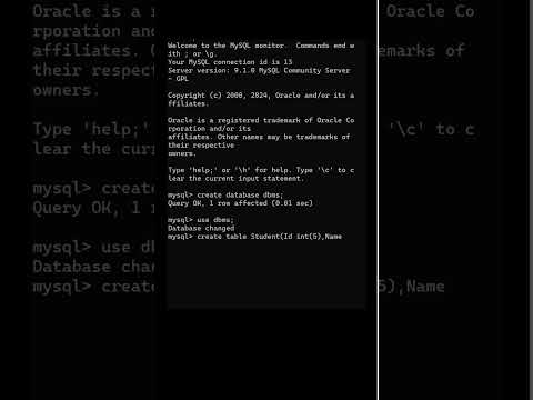 Create table in MySQL #databasemanagementsystems #createtable #table #mysqltutorials #mysql