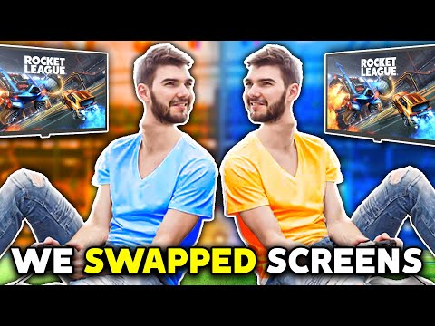 Rocket League, but we SWAPPED SCREENS (it was impossible)