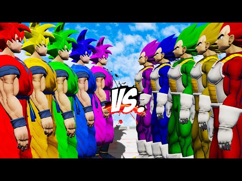 TEAM GOKU COLOR vs TEAM VEGETA COLOR - DRAGON BALL BATTLE - EPIC SUPERHEROES WAR