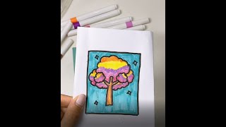 How to Color a Tree 🌳 | Easy Gradient Techniques for Kids 🎨