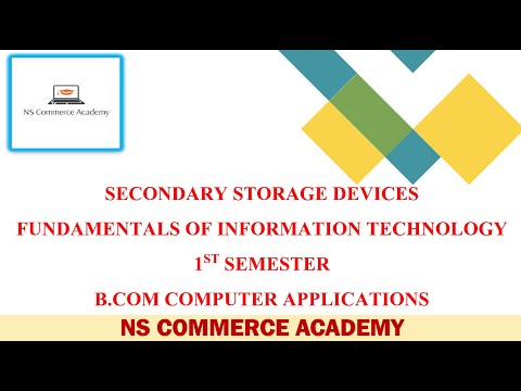 SECONDARY STORAGE DEVICES -FIT - 1ST SEMESTER - B.COM COMPUTER APPLICATIONS OU