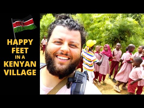 HAPPY FEET in a 🇰🇪 KENYAN 🇰🇪 VILLAGE!!