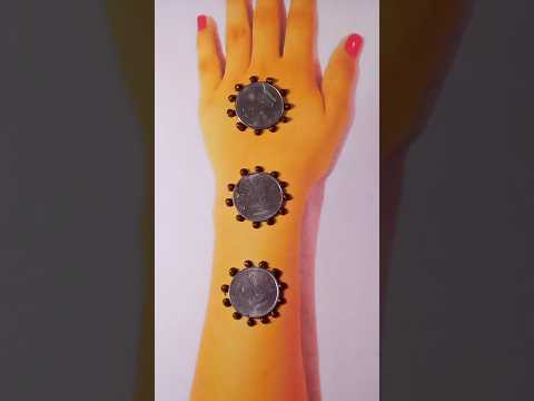 Very easy coins mehndi design trick #mehndi #youtubeshorts #shorts #viralvideo