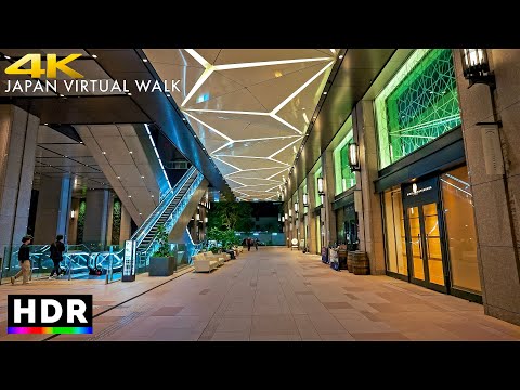 Japan - Tokyo Nihonbashi, Ginza evening walk • 4K HDR