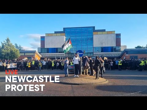 Newcastle Protest - Protesters gather in Newcastle