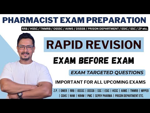 PHARMACIST EXAM PREPARATION / TSPSC / RRB / AIIMS / DMER / PRISON DEPARTMENT / HSSC / TNMRB / ESIC