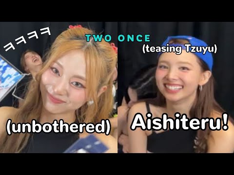 twice *roasting* each other in latest group's ig live 😂