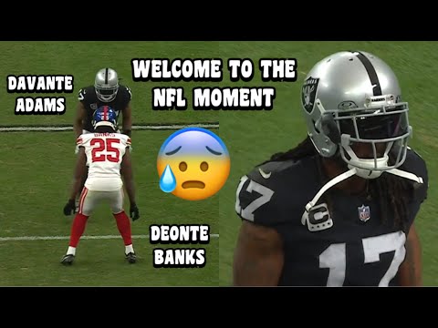 Davante Adams Vs Deonte Banks 😨 WELCOME TO THE NFL ROOKIE! (WR Vs CB) Raiders vs Giants 2023