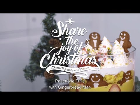 【親子聖誕甜品：Panettone x 英式層層疊聖誕蛋糕｜Easy & Fun recipe with kids: Panettone Trifle with Gingerbread Man】