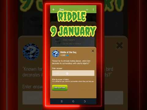 Riddle Of The Day Zoo 9 January | Zoo Riddle Of The Day Code | Riddle Of The Day Zoo