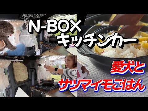 【N-BOXでカフェ】平日引きこもり在宅勤務主婦と愛犬と一緒に車中カフェでまったり♪秋の味覚簡単土鍋炊き込みご飯#ドライブ #50代 #車中泊 #ランチ