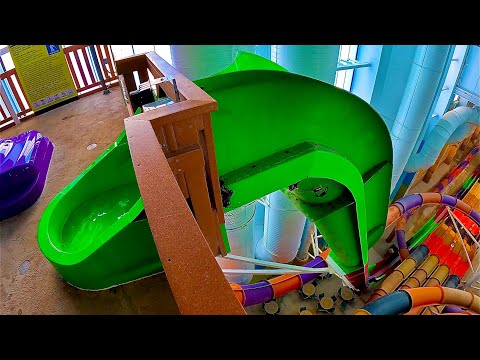 Steep Free Fall Waterslide at Kalahari Indoor Waterpark, Texas