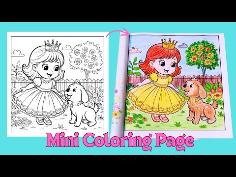 Little Princess & Puppy | Cute Coloring Page | Coloring Fun For Kids  #coloringforkids  #coloringfun