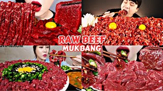 Eating RAW BEEF Mukbang ASMR: Juicy Bites & Relaxing Sounds | Mukbang Asmr Compilation