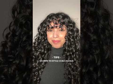 Tips on how to style curly bangs 🤍