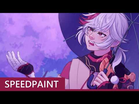 [GENSHIN SPEEDPAINT] Speedpaint 8 – Kazuha Purple Rain