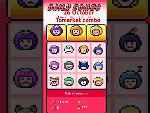 🍅Tomarket Airdrop Combo 26 October | Tomarket Daily Combo Today | Tomarket short video