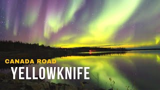 [4K] Yellowknife Aurora(Northern Light) - TimelapseㅣCanada road, 4K Virtual Tour