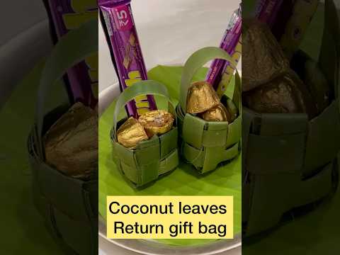 Coconut leaves mini return gift chocolate bag#handmade  #cute#Lovely # Happiness