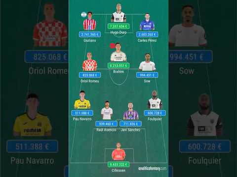 ⭐️ MI ALINEACIÓN DE CHOLLOS FANTASY PARA LA JORNADA 14 | LaLiga 24/25 #laligafantasy #fantasy #short